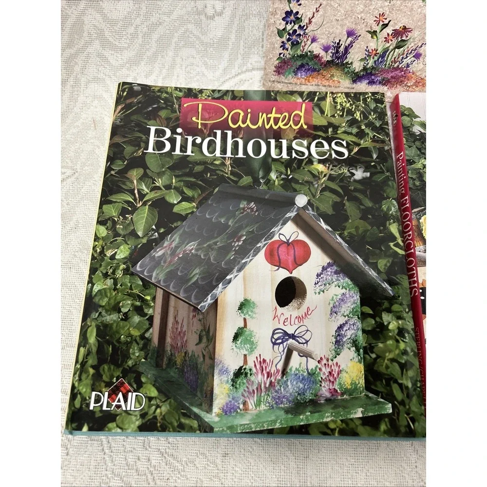 2 Painting Books By Plaid, Painted‎ Birdhouses, Floor cloths Instructions Guide